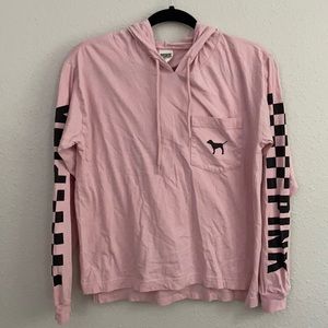 PINK long sleeve t-shirt w/ hood